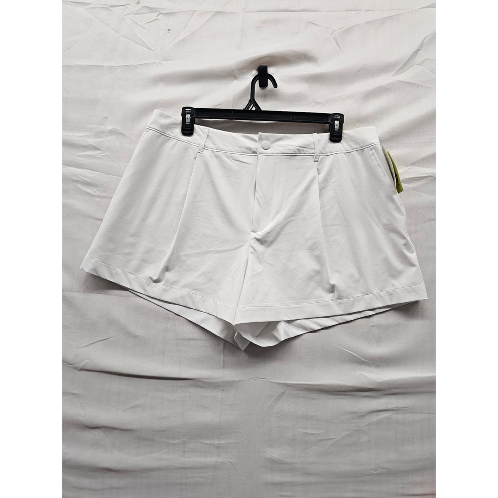 All in Motion Womens High Rise Golf Shorts White Polyester Athletic Size XXL